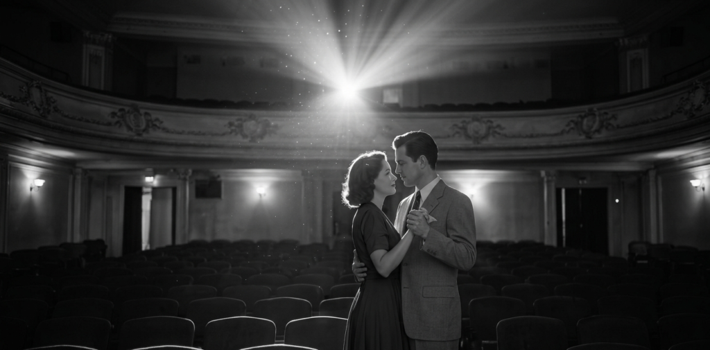 Anemoia triggers in the light’s plate from old movie Palace