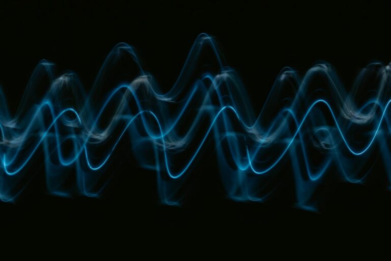 Analog audio synthesizer displaying sound waveforms and ambient frequency modulation